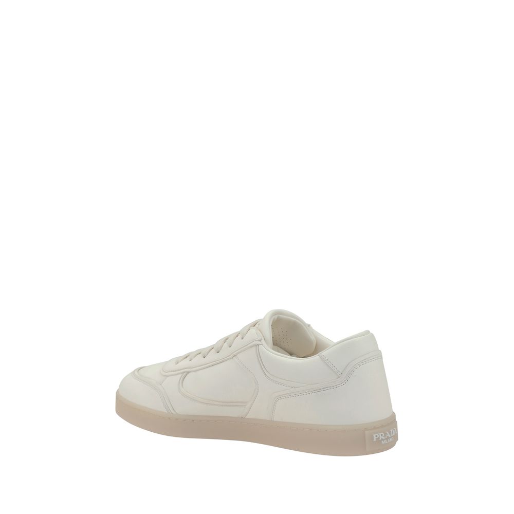 Prada White Leather Sneakers: Timeless Elegance in Footwear