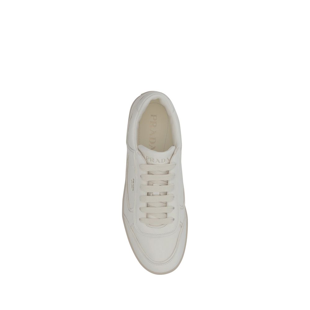 Prada White Leather Sneakers: Timeless Elegance in Footwear