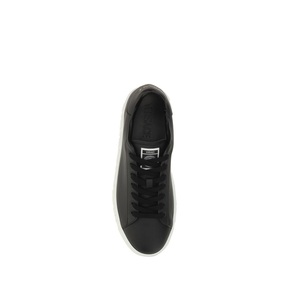 Versace White Calfskin Sneakers: Timeless Elegance in Footwear Design