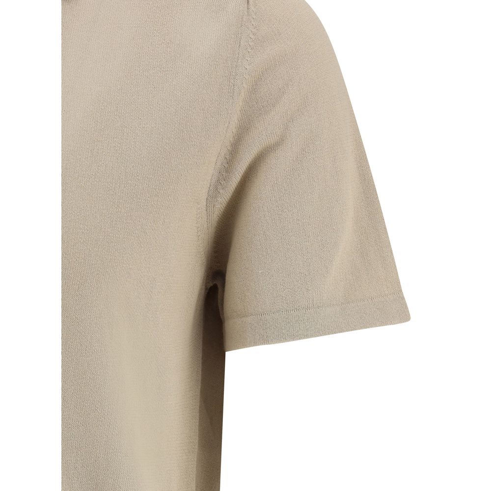 Brooksfield Navy Cotton Knit Polo Shirt - Sophisticated Casual Elegance