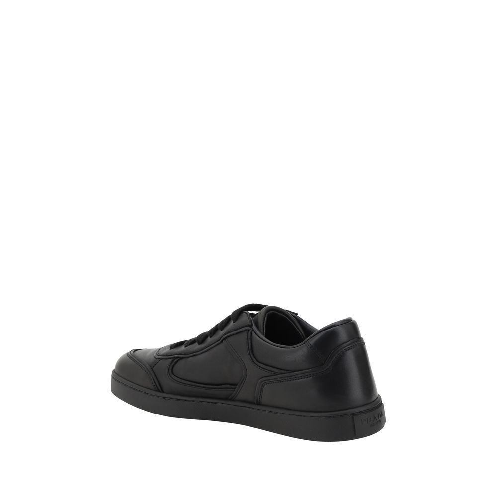 Prada White Leather Sneakers for Effortless Luxury Appeal