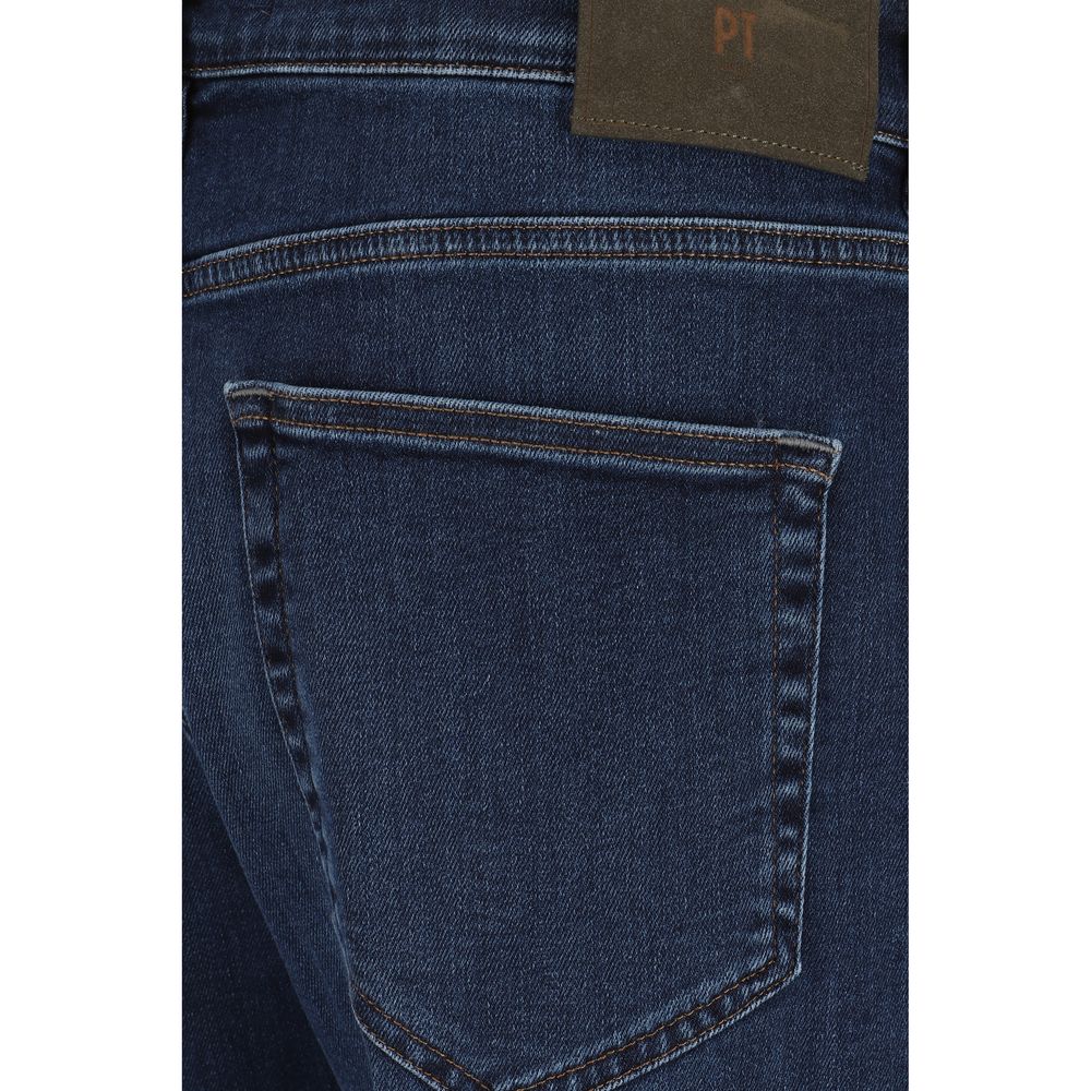 PT Torino Dark Blue Cotton Jeans - Timeless Luxury and Effortless Style