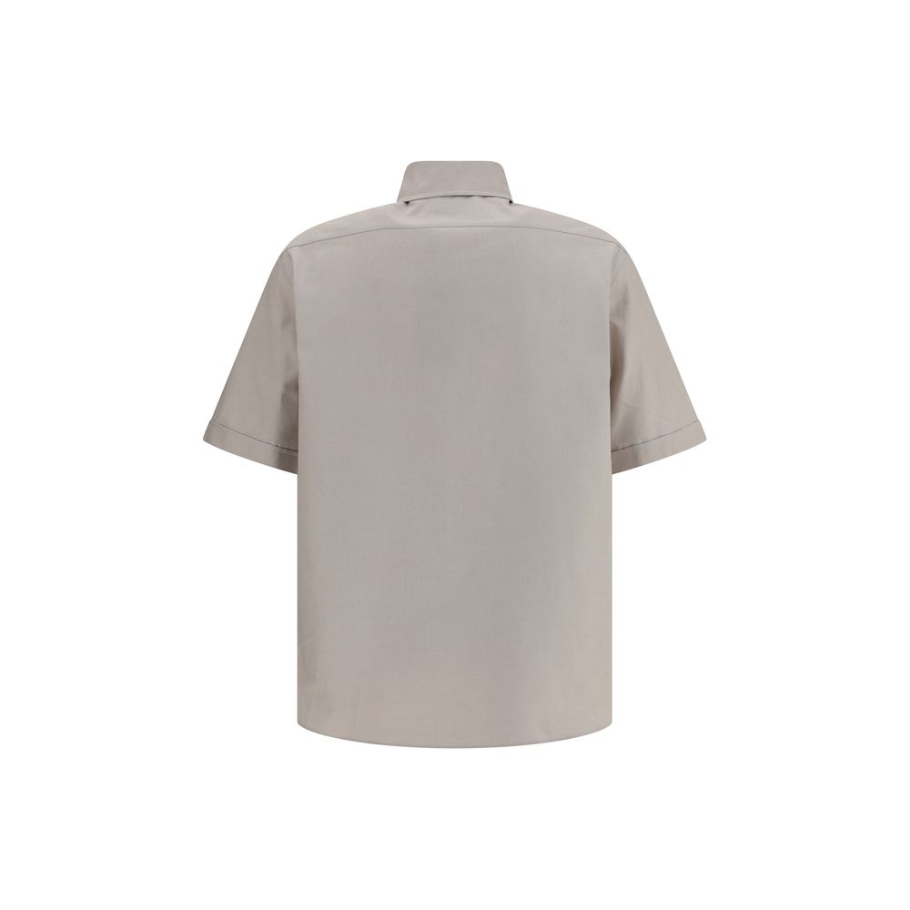 Fendi White Premium Cotton Short-sleeve Shirt