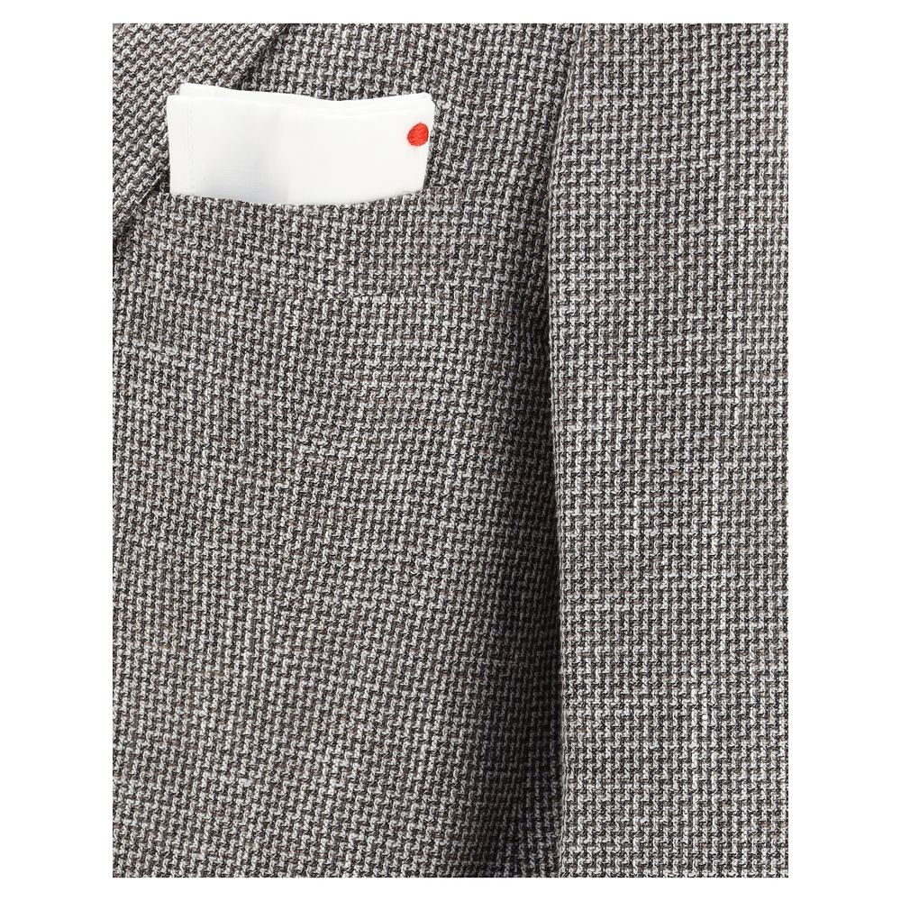 Kiton Grey Virgin Wool Blazer Jacket for Elevated Elegance