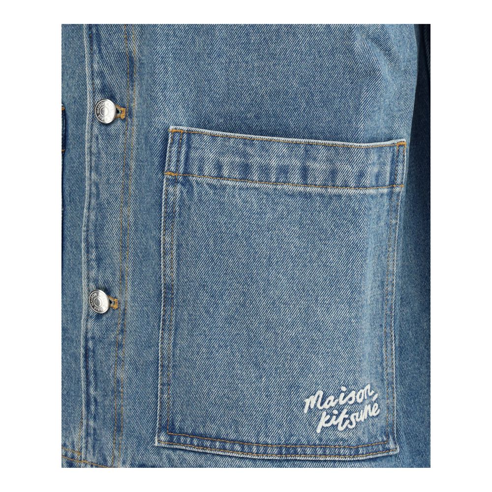 Maison Kitsuné Blue Cotton Denim Shirt Jacket