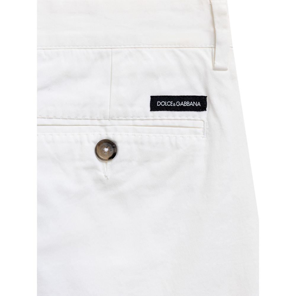 Dolce & Gabbana White Cotton Shorts for Elegant Summer Style