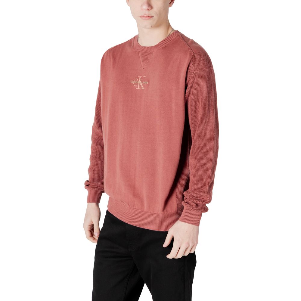 Calvin Klein Red Cotton Sweater for Effortless Elegance