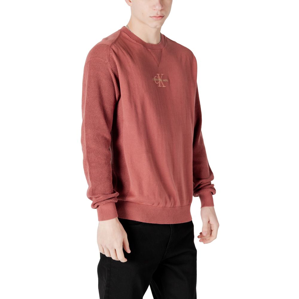 Calvin Klein Red Cotton Sweater for Effortless Elegance