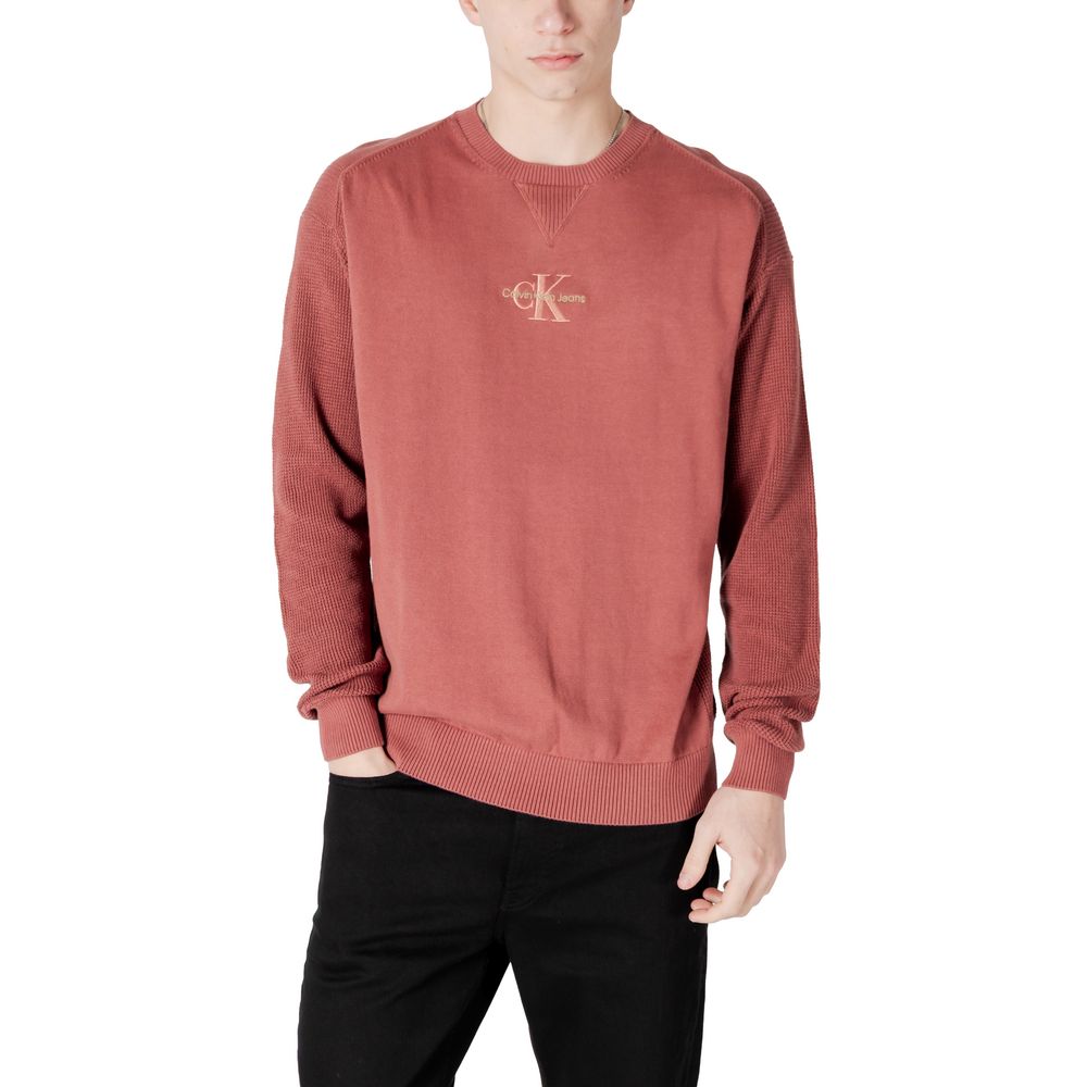 Calvin Klein Red Cotton Sweater for Effortless Elegance