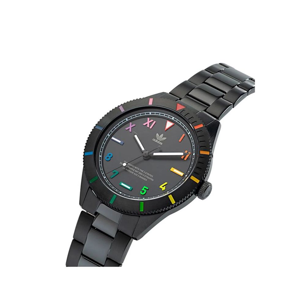 Adidas Black Stainless Steel Watch Elegance