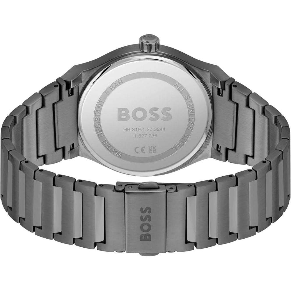 Hugo Boss Gray Stainless Steel Watch for Elevated Sophistication