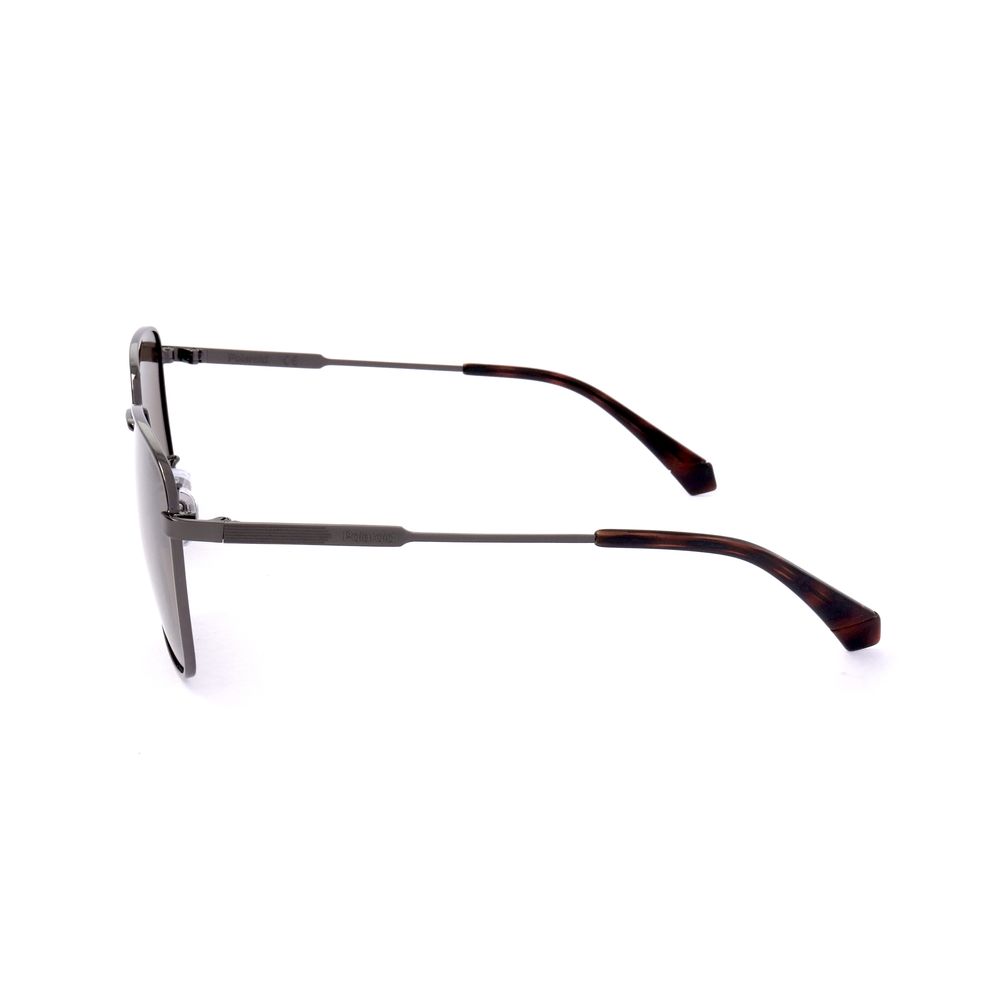 Polaroid Gray Stainless Steel Sunglasses for Timeless Elegance