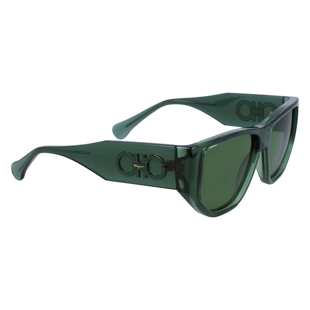 Ferragamo Green Injected Sunglasses for Timeless Elegance