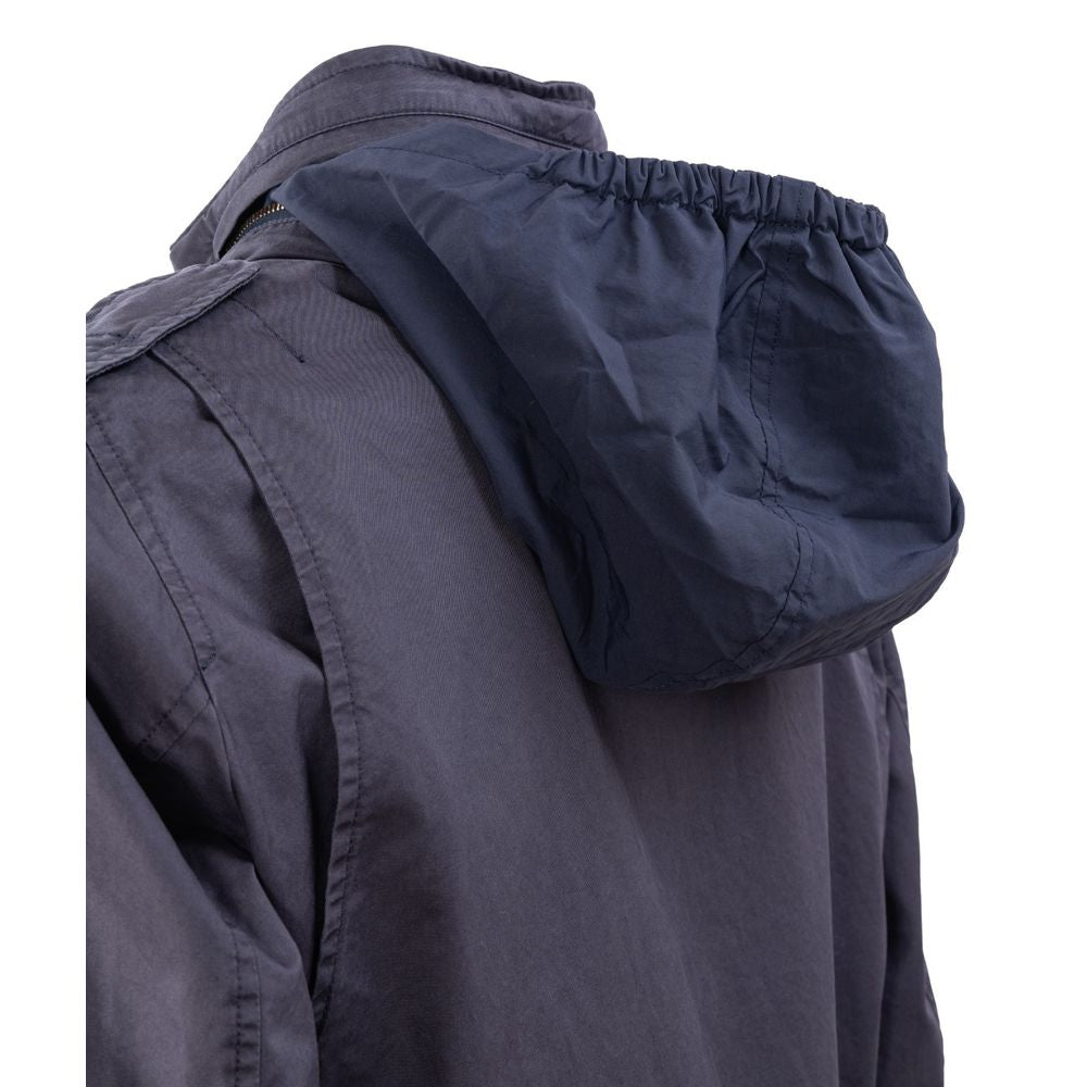 Herno Blue Cotton Jacket – Timeless Luxury Outerwear