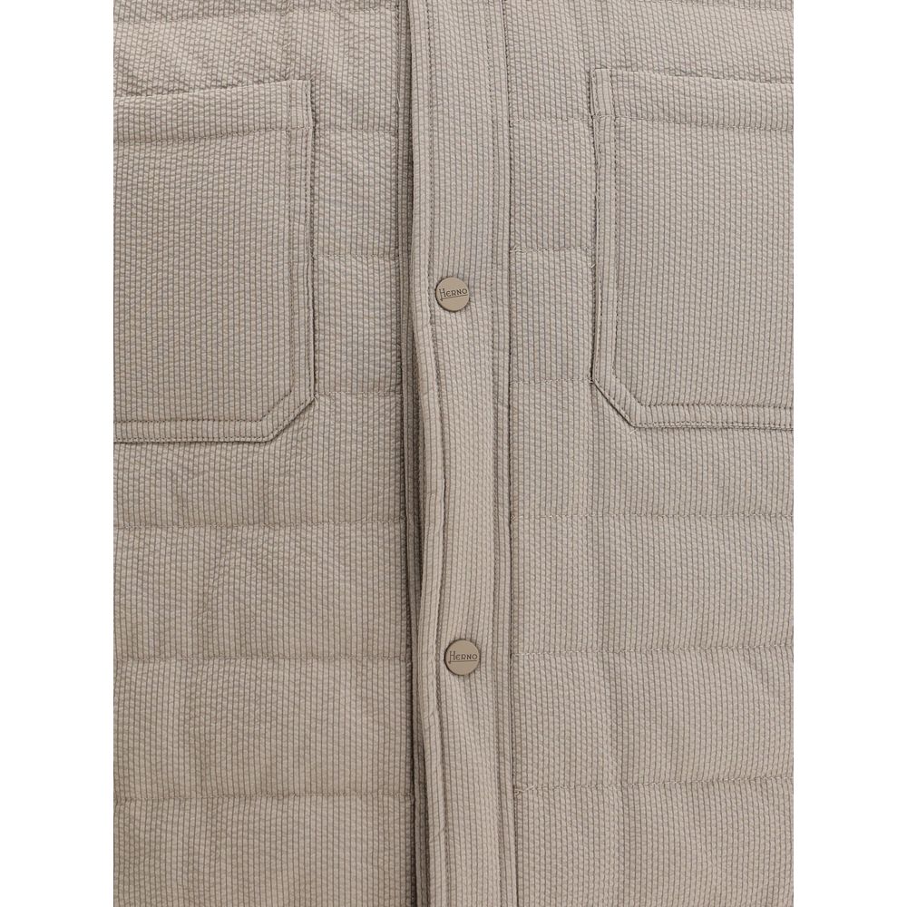 Herno Navy Quilted Fabric Jacket for Timeless Elegance and Comfort