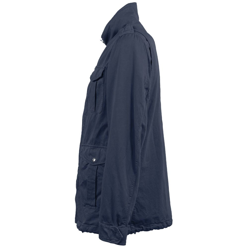 Herno Blue Cotton Jacket for Timeless Sophistication