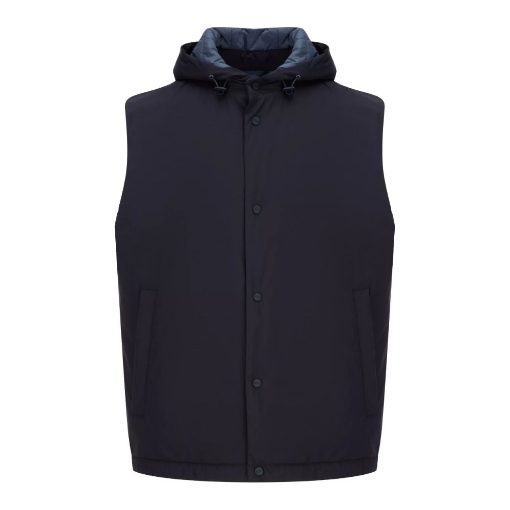 Herno Blue Nylon Vest: Contemporary Luxury Outerwear