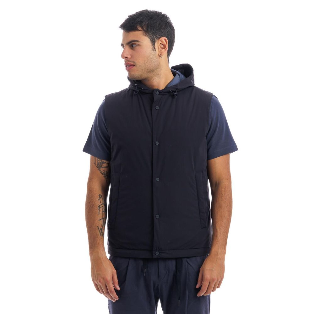 Herno Blue Nylon Vest: Contemporary Luxury Outerwear