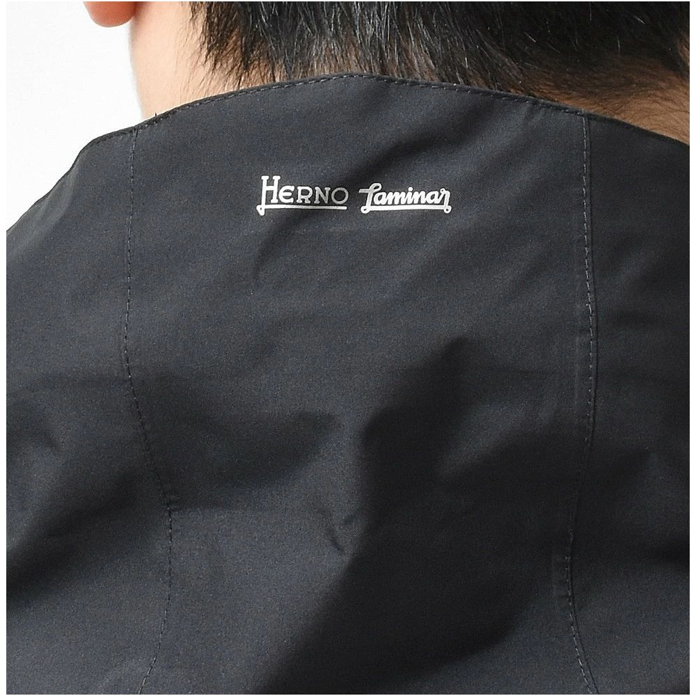 Herno Black Nylon Jacket for Refined Minimalist Style
