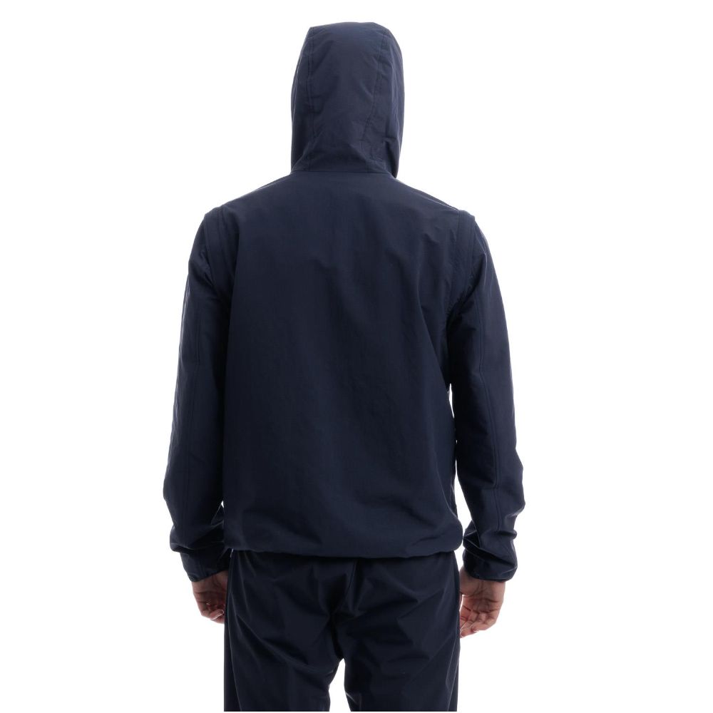 Herno Blue Nylon Jacket with Removable Sleeves