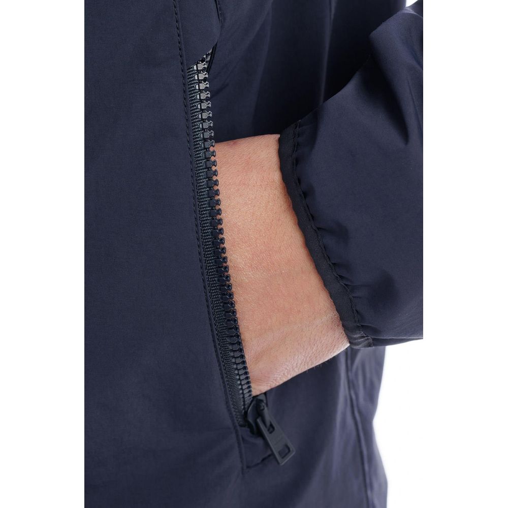 Herno Blue Nylon Jacket with Removable Sleeves