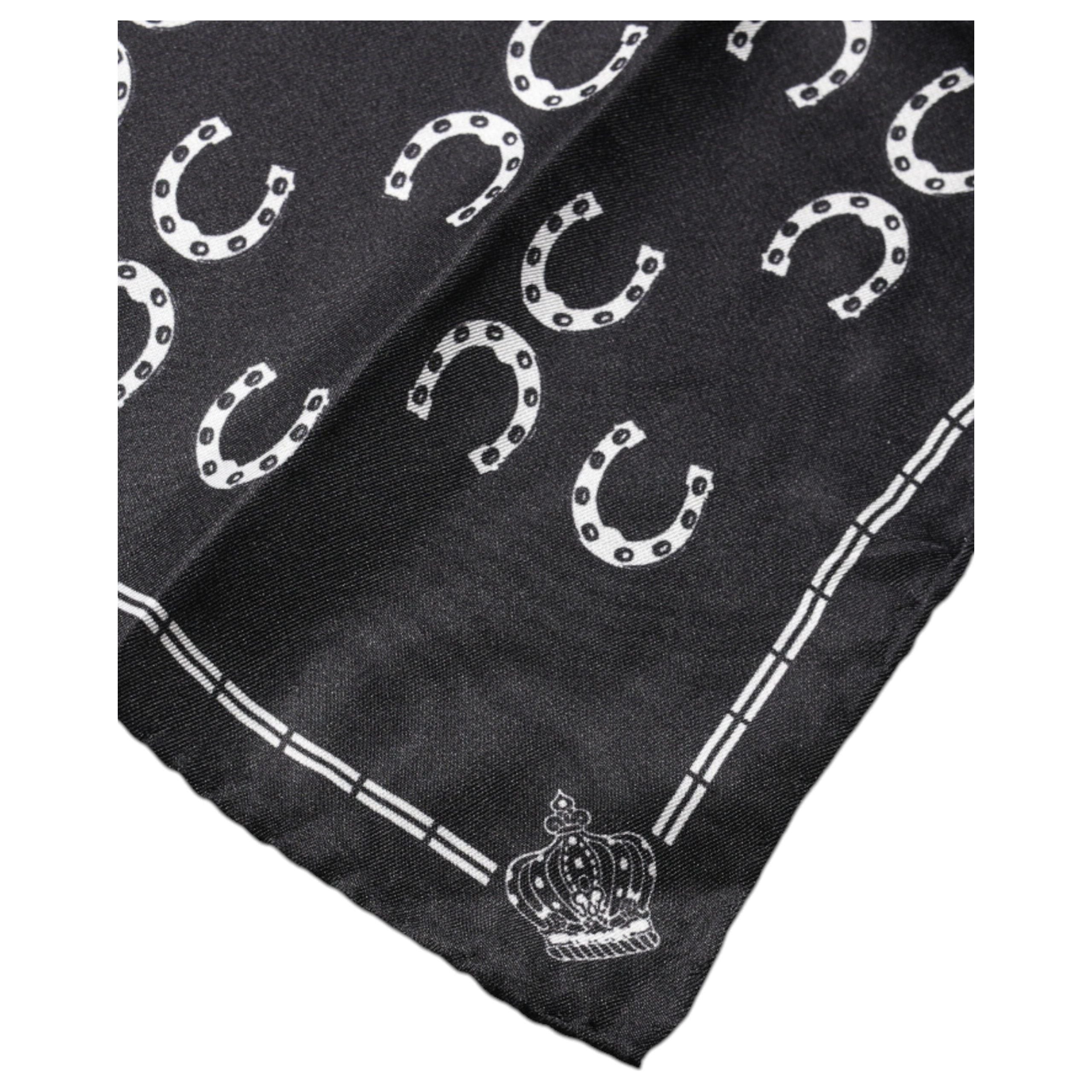 Dolce & Gabbana Black Silk Square Handkerchief Scarf