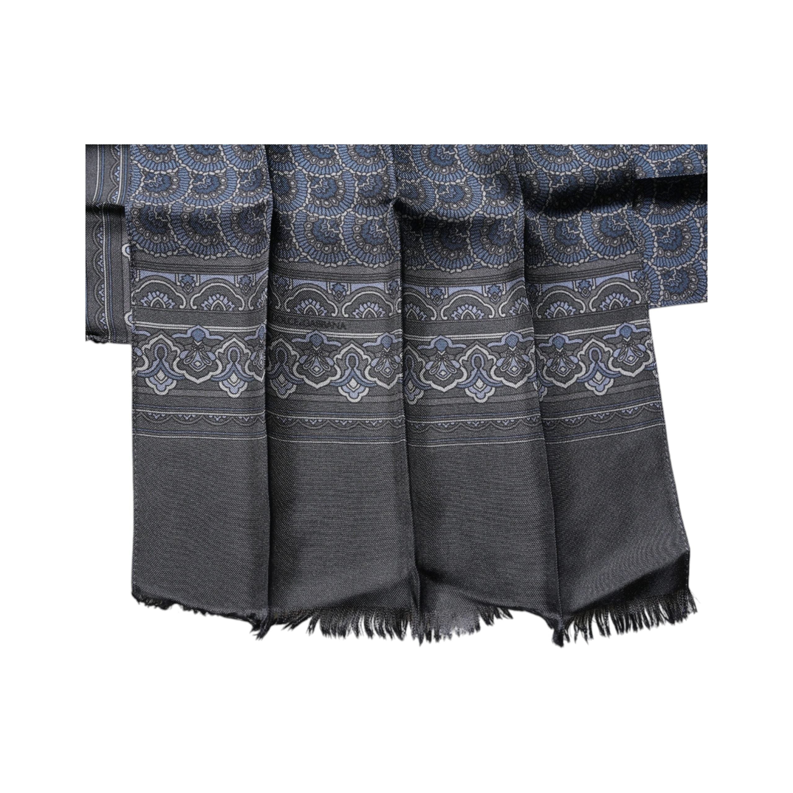 Dolce & Gabbana Dark Blue Silk Neck Wrap Shawl Scarf