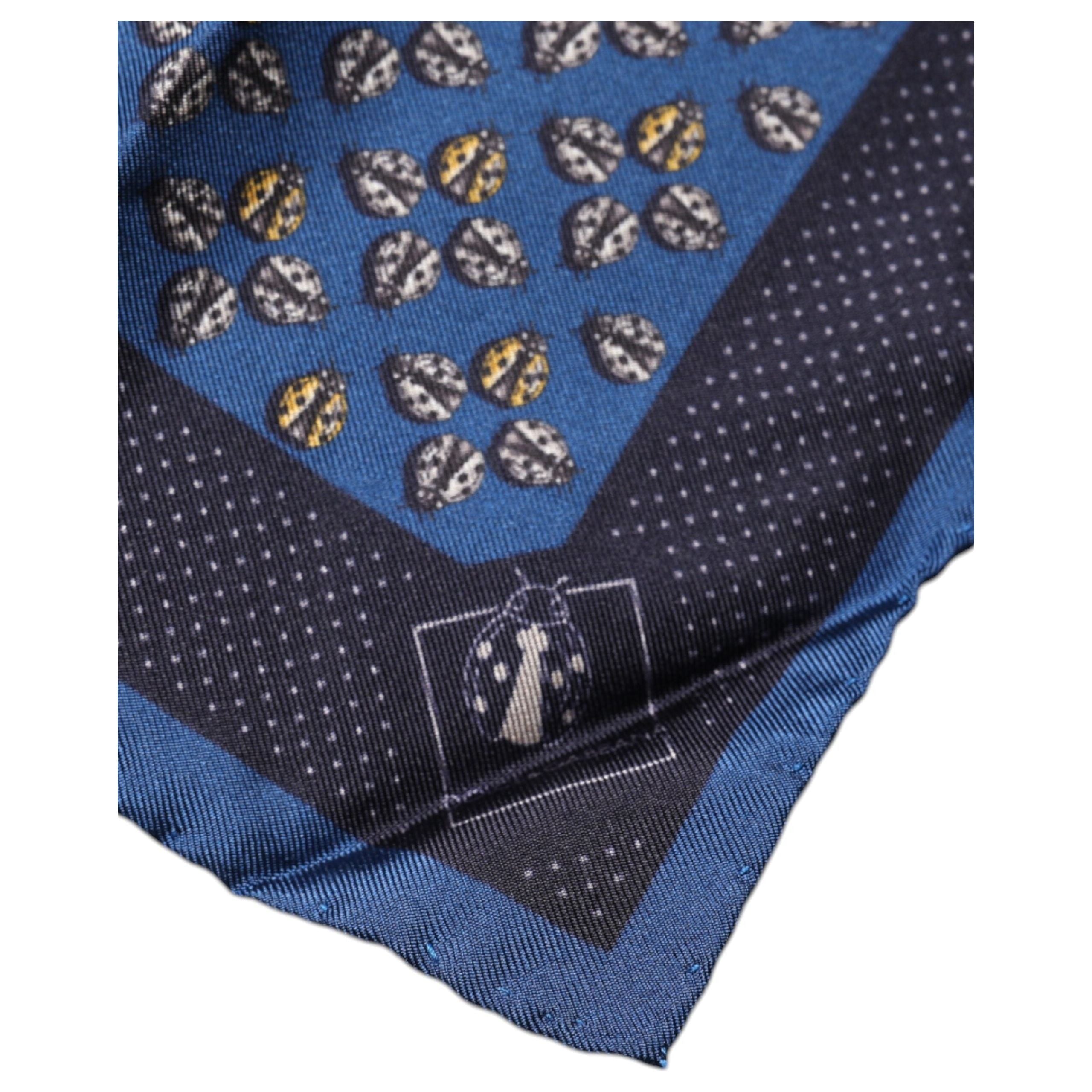 Dolce & Gabbana Blue Silk Square Handkerchief Scarf