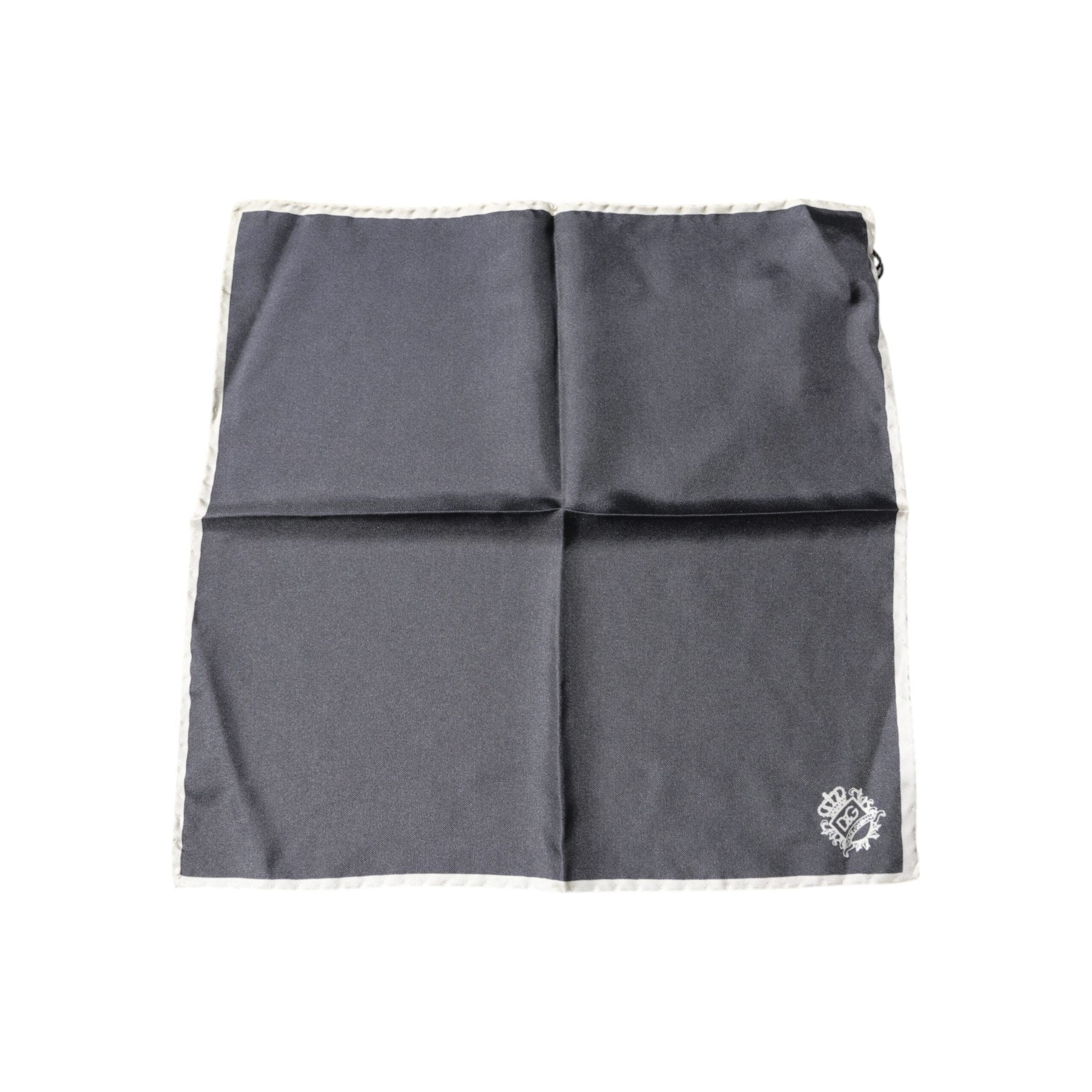 Dolce & Gabbana Gray Silk Crown Logo Square Scarf