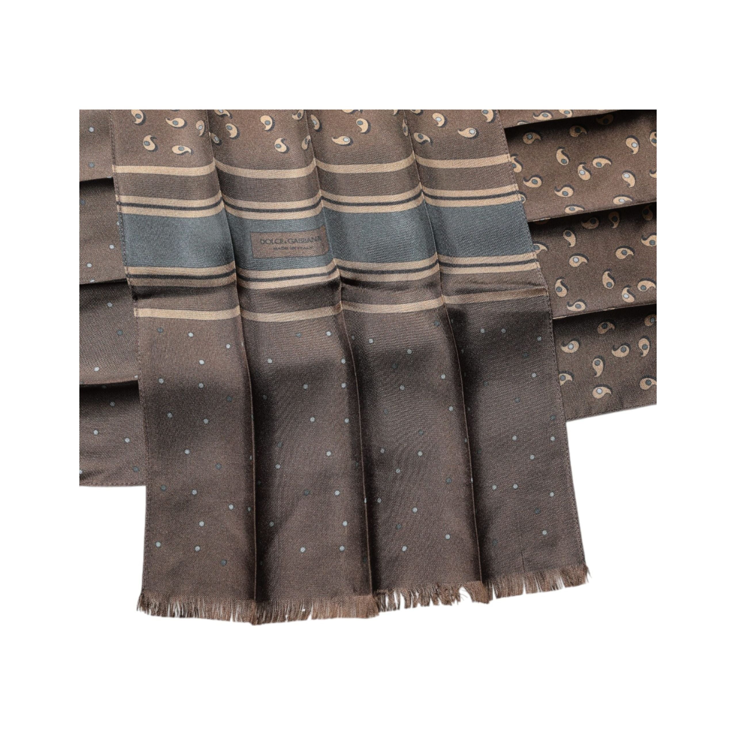 Dolce & Gabbana Brown Silk Neck Wrap Shawl Scarf