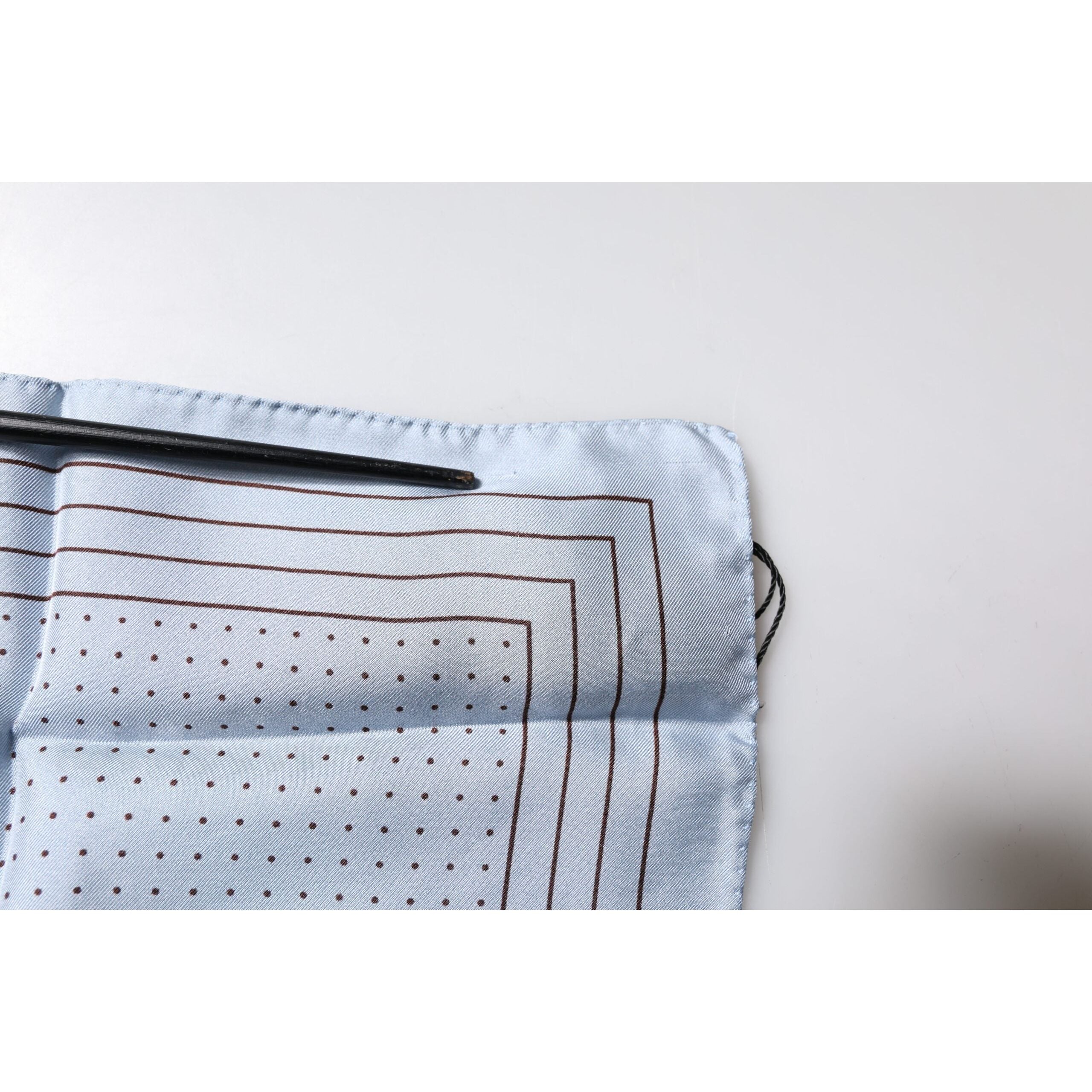 Dolce & Gabbana Sky Blue Silk Polka Dot Handkerchief Scarf