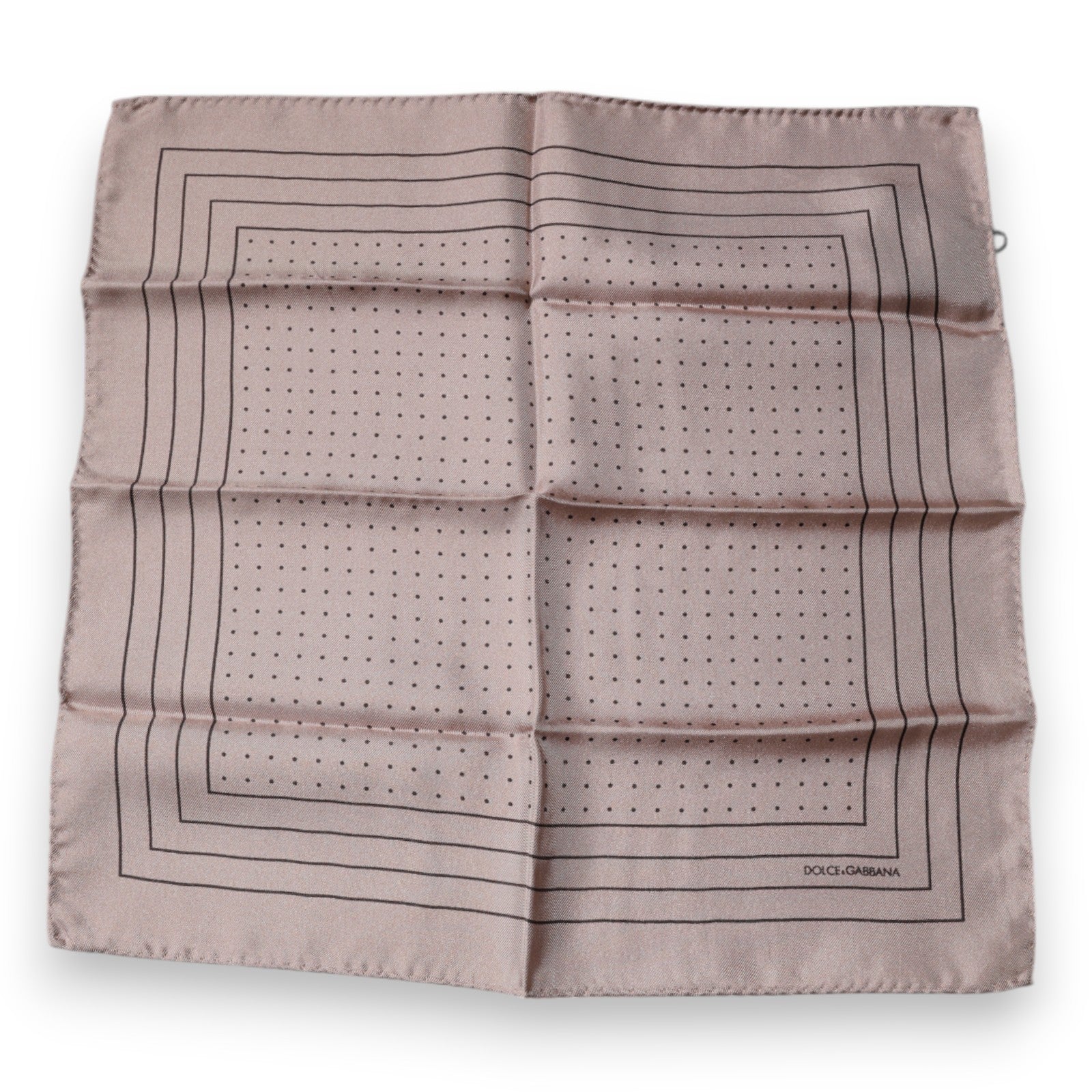 Dolce & Gabbana Pink Silk Polka Dots Square Handkerchief Scarf