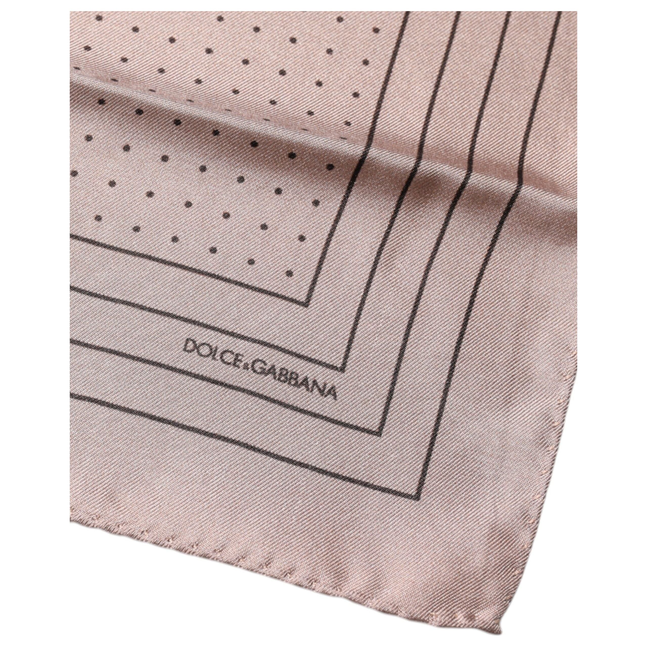 Dolce & Gabbana Pink Silk Polka Dots Square Handkerchief Scarf