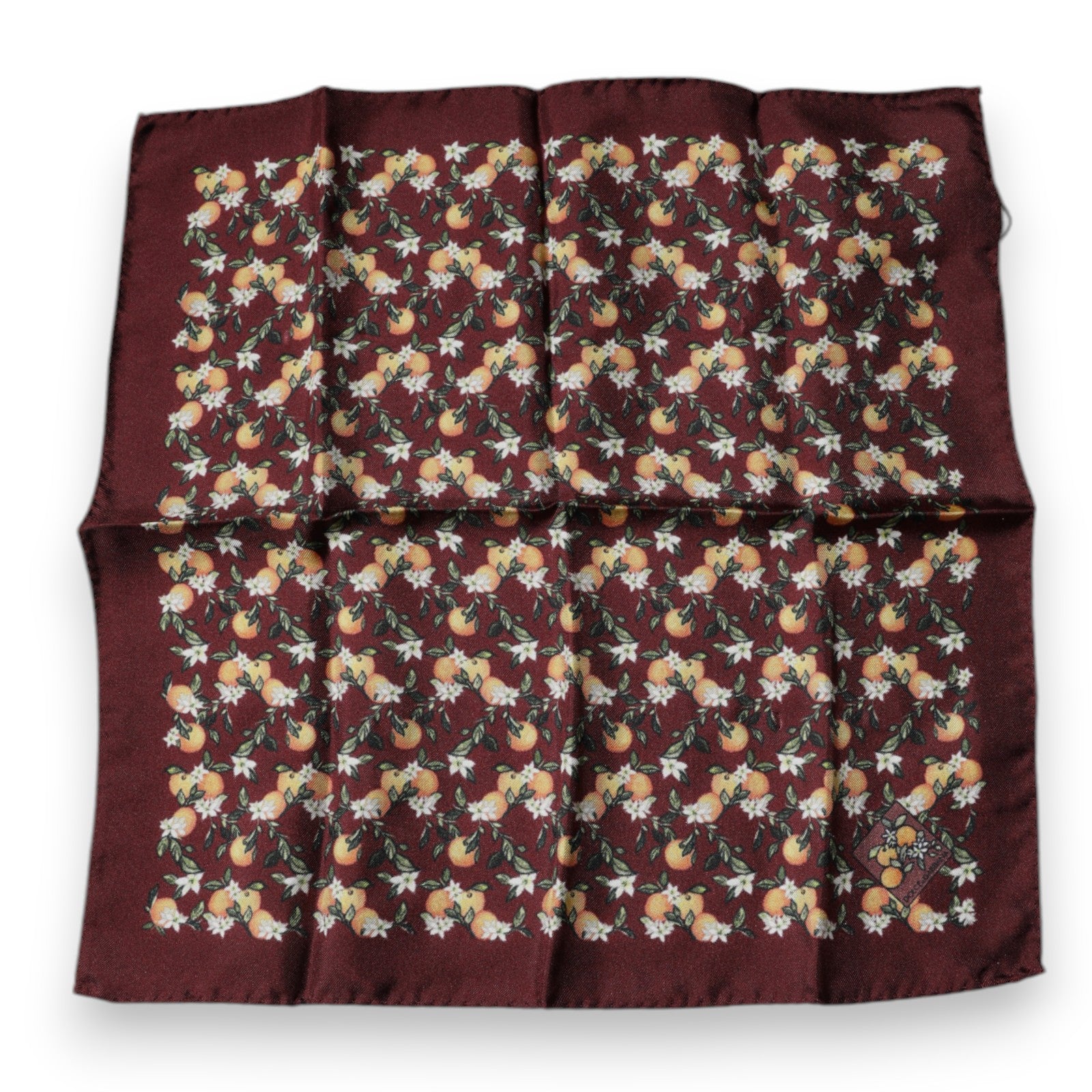 Dolce & Gabbana Maroon Silk Square Handkerchief Scarf