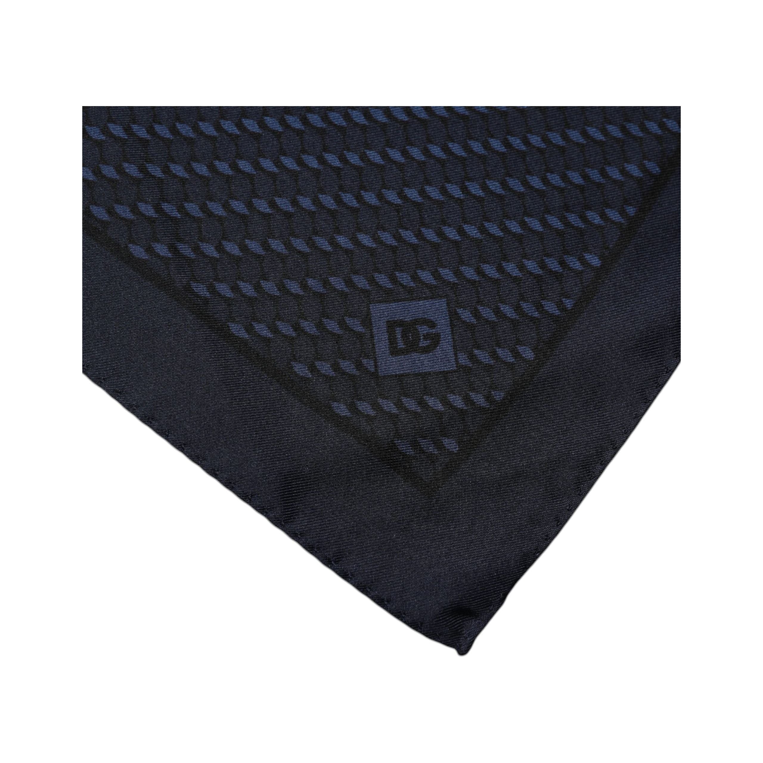 Dolce & Gabbana Dark Blue Silk Fantasy Square Scarf