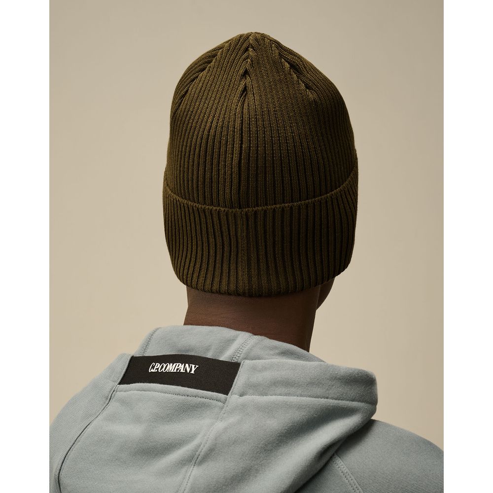 C.P. Company Black Wool Cap for Elevated Style