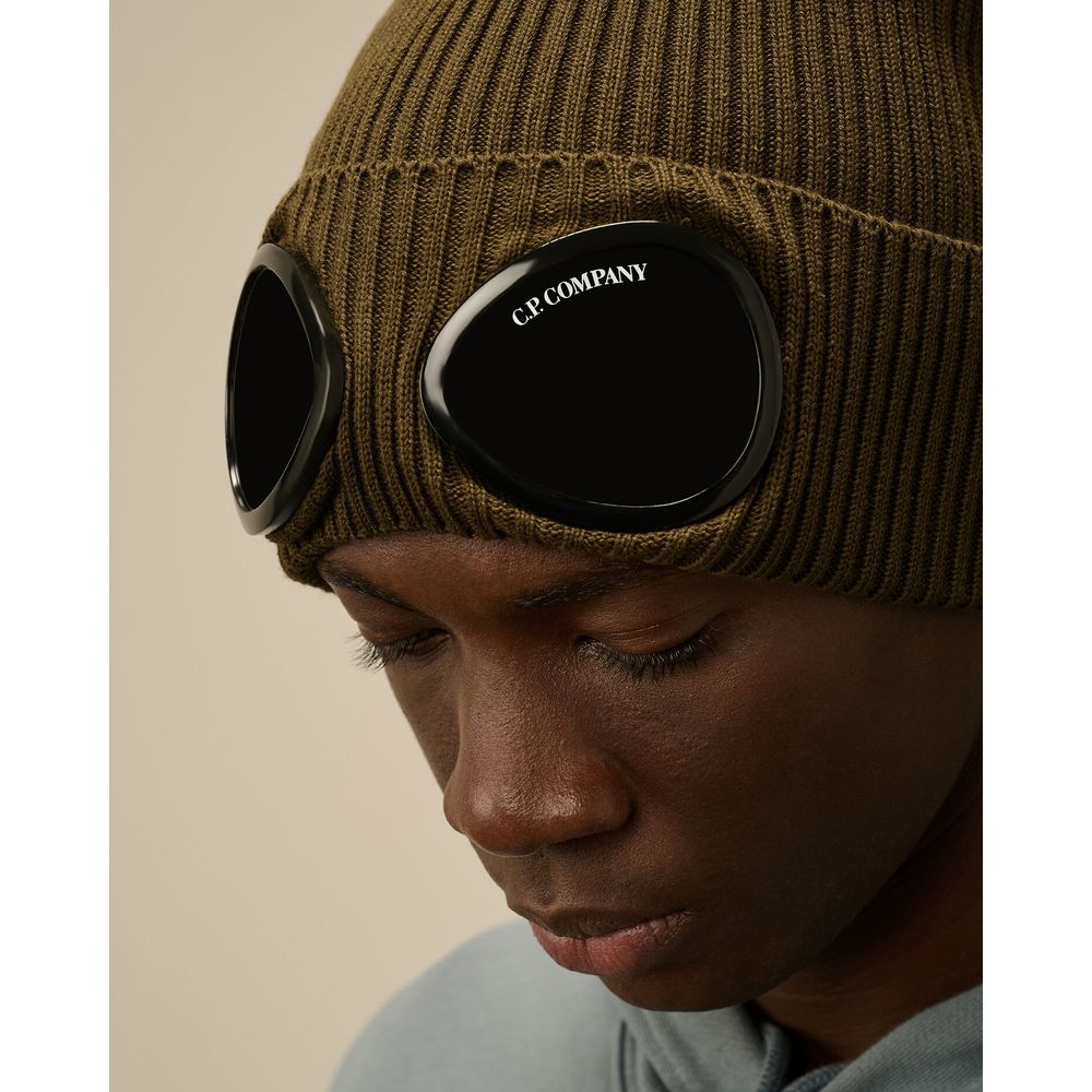 C.P. Company Black Wool Cap for Elevated Style