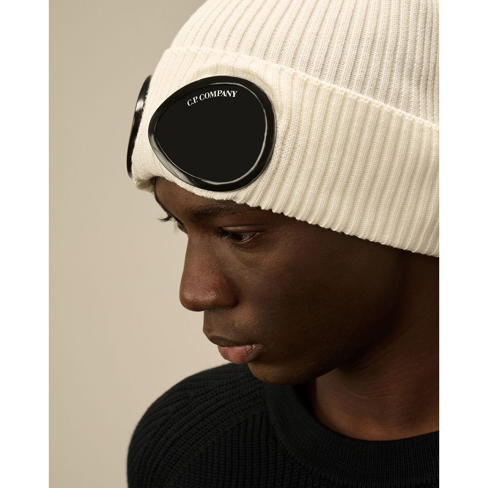 C.P. Company Black Wool Cap for Elevated Style