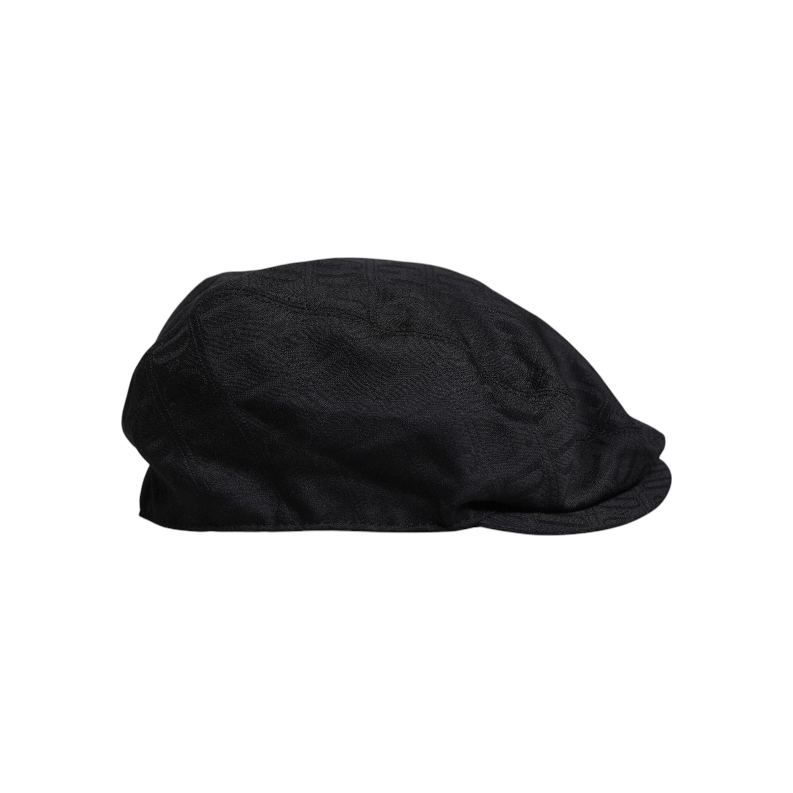 Dolce & Gabbana Black Wool Newsboy Capello Cabbie Hat
