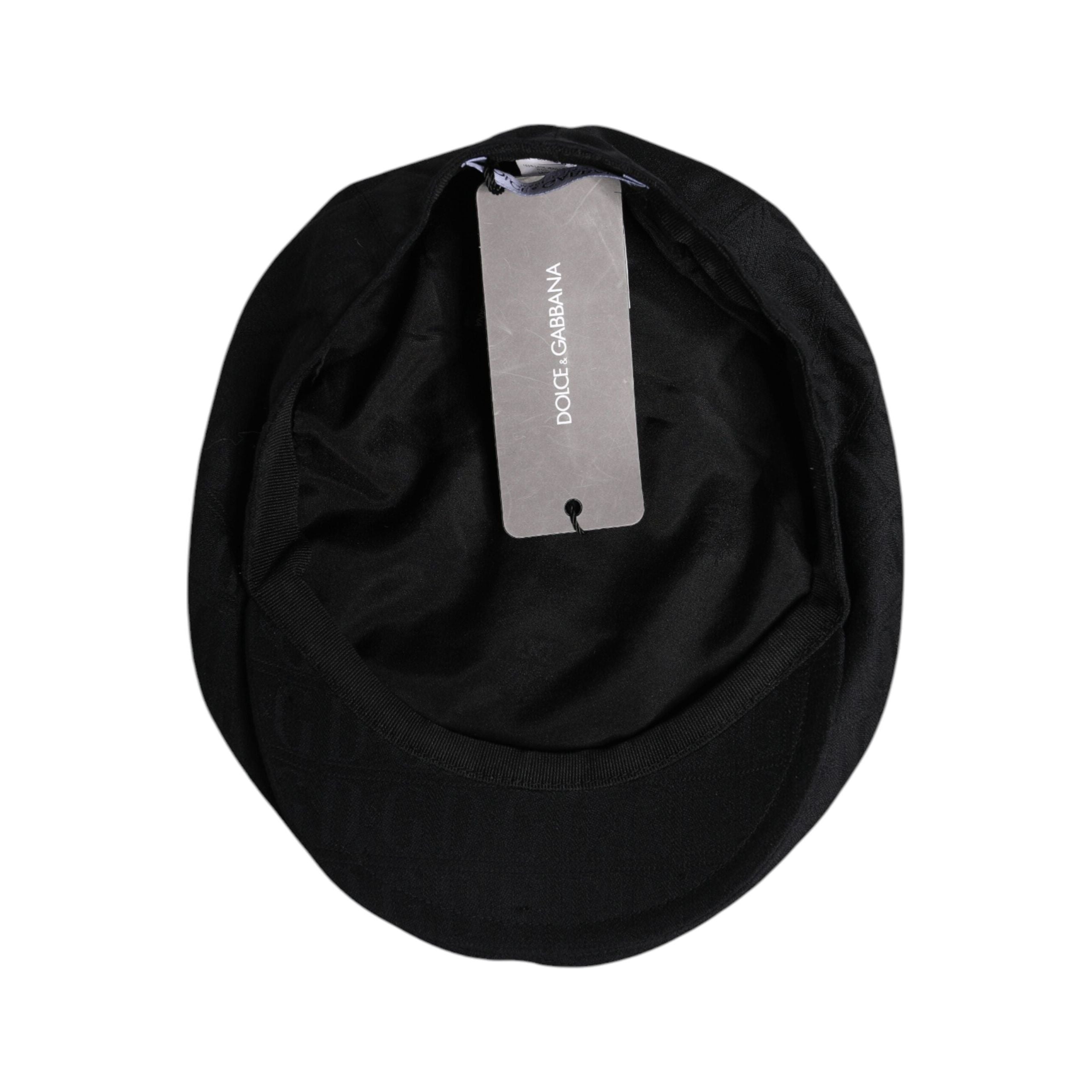 Dolce & Gabbana Black Wool Newsboy Capello Cabbie Hat