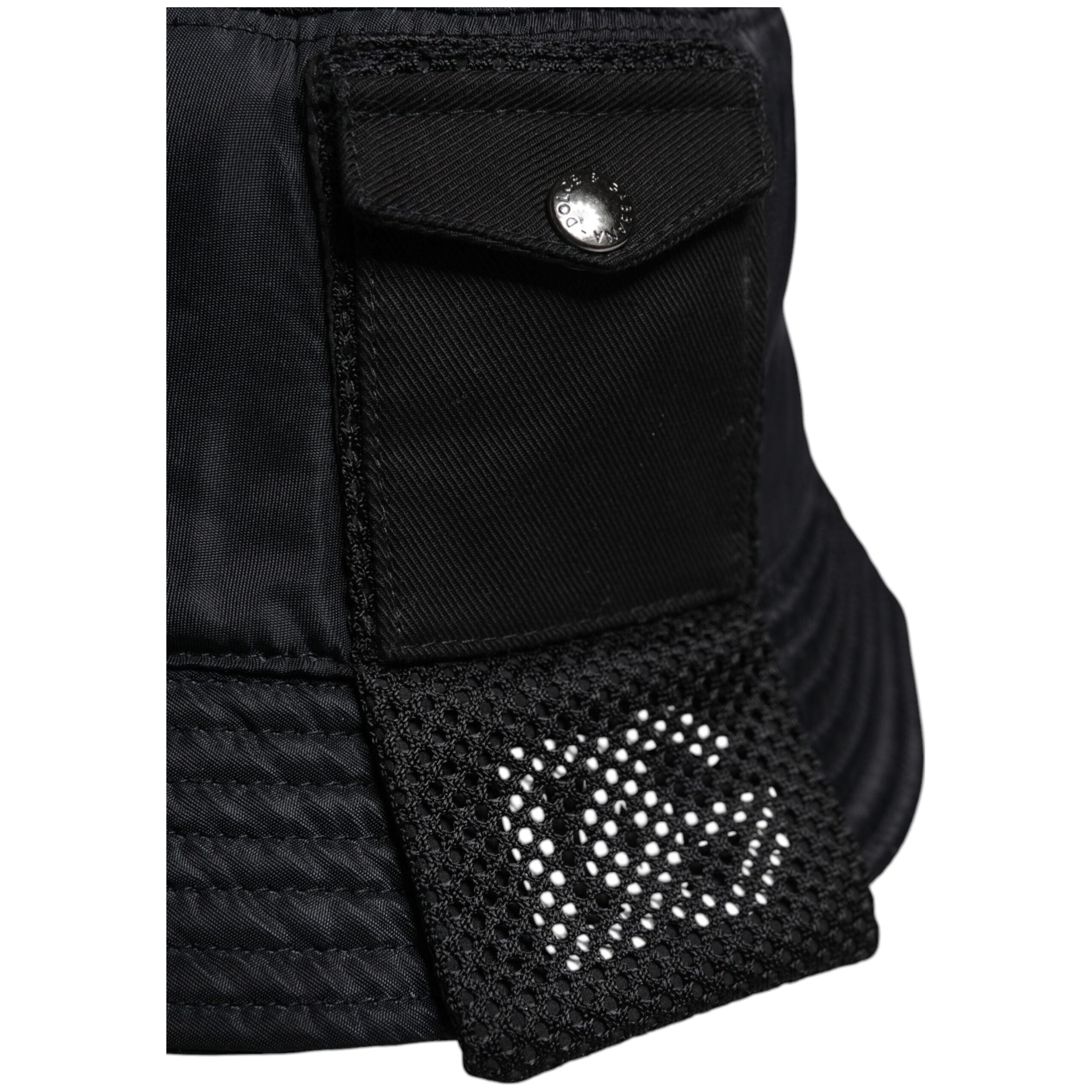 Dolce & Gabbana Black Cotton Stretch Bucket Hat