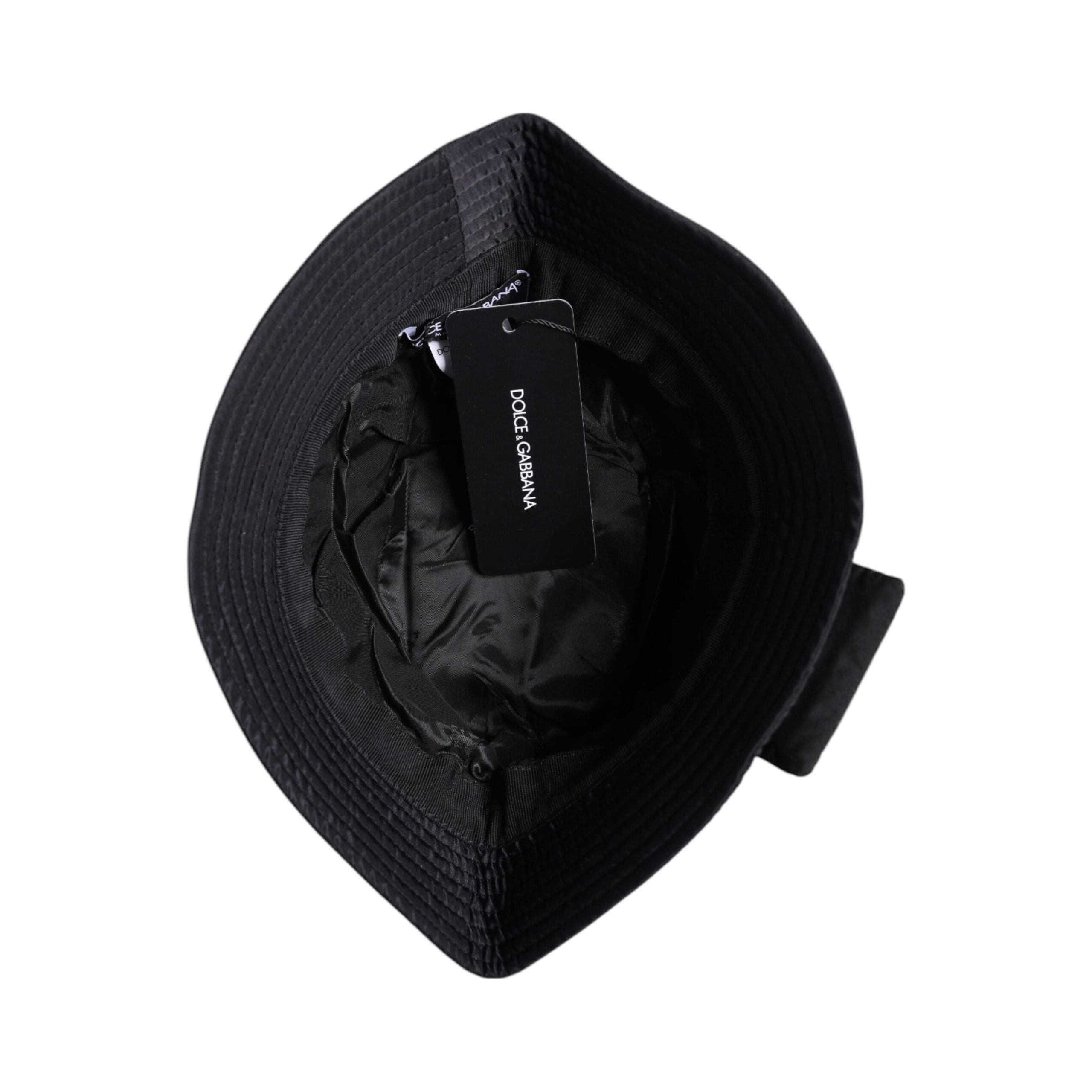 Dolce & Gabbana Black Cotton Stretch Bucket Hat