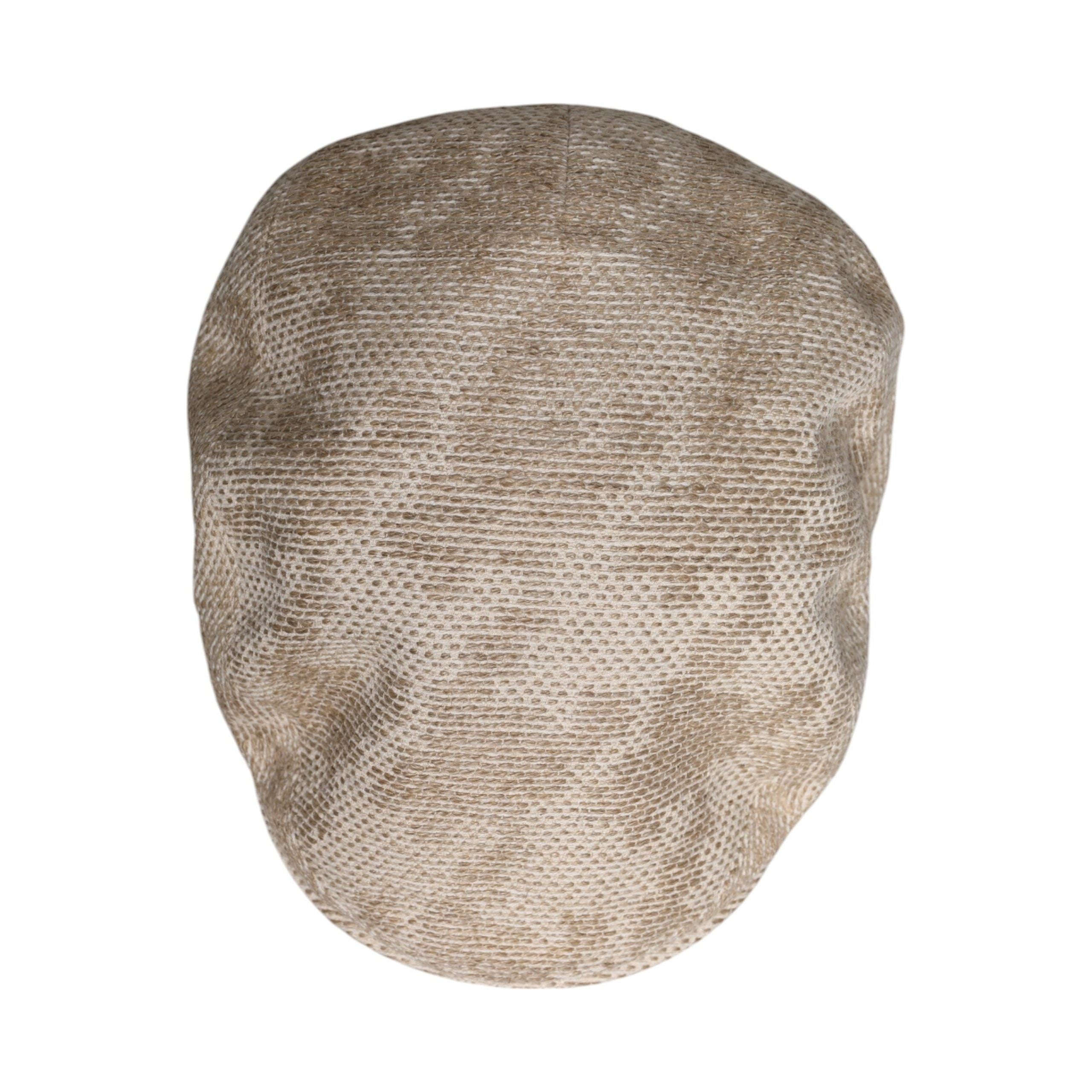 Dolce & Gabbana Beige Floral Linen Newsboy Hat Elegance