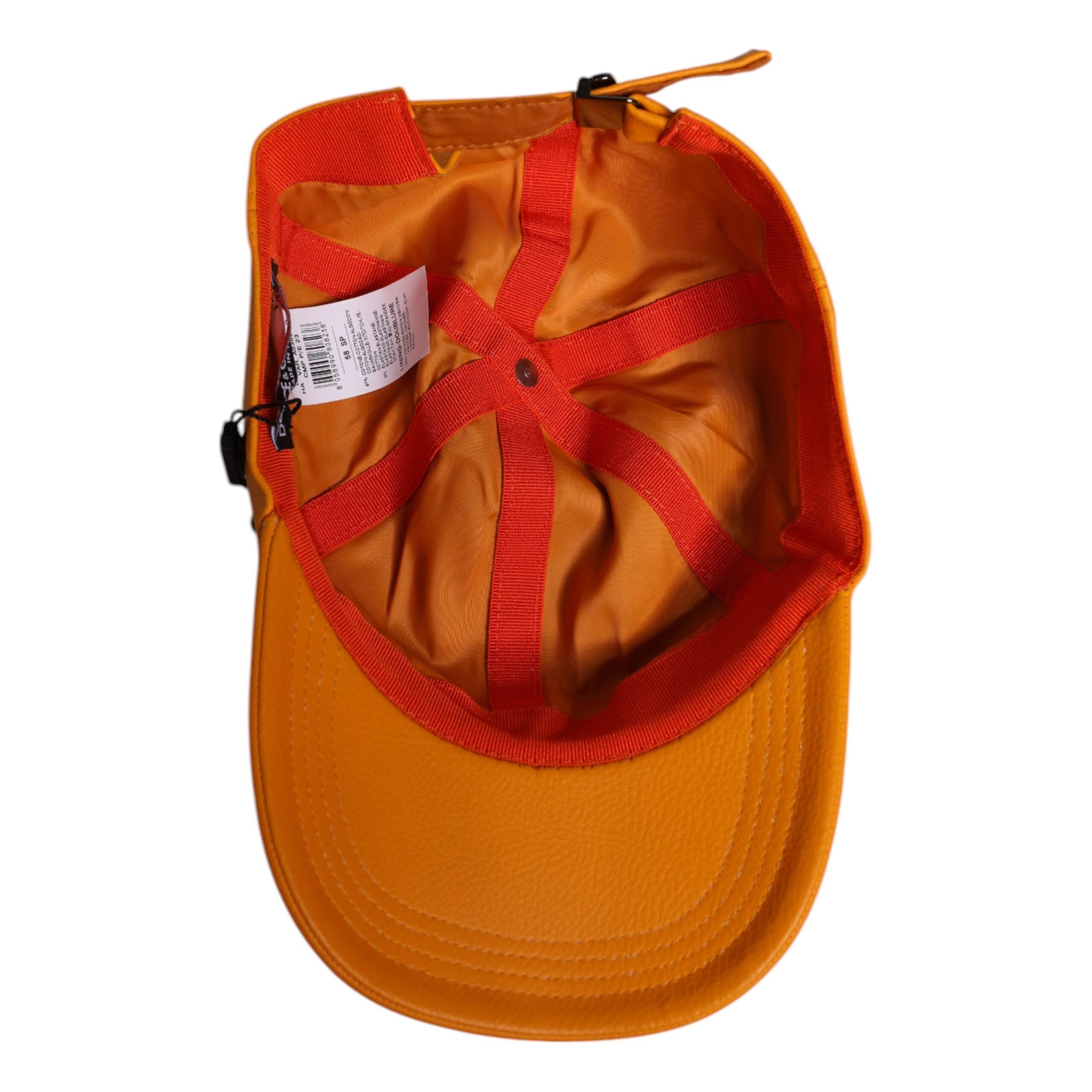 Dolce & Gabbana Orange Cotton 6 Panels Baseball Cap