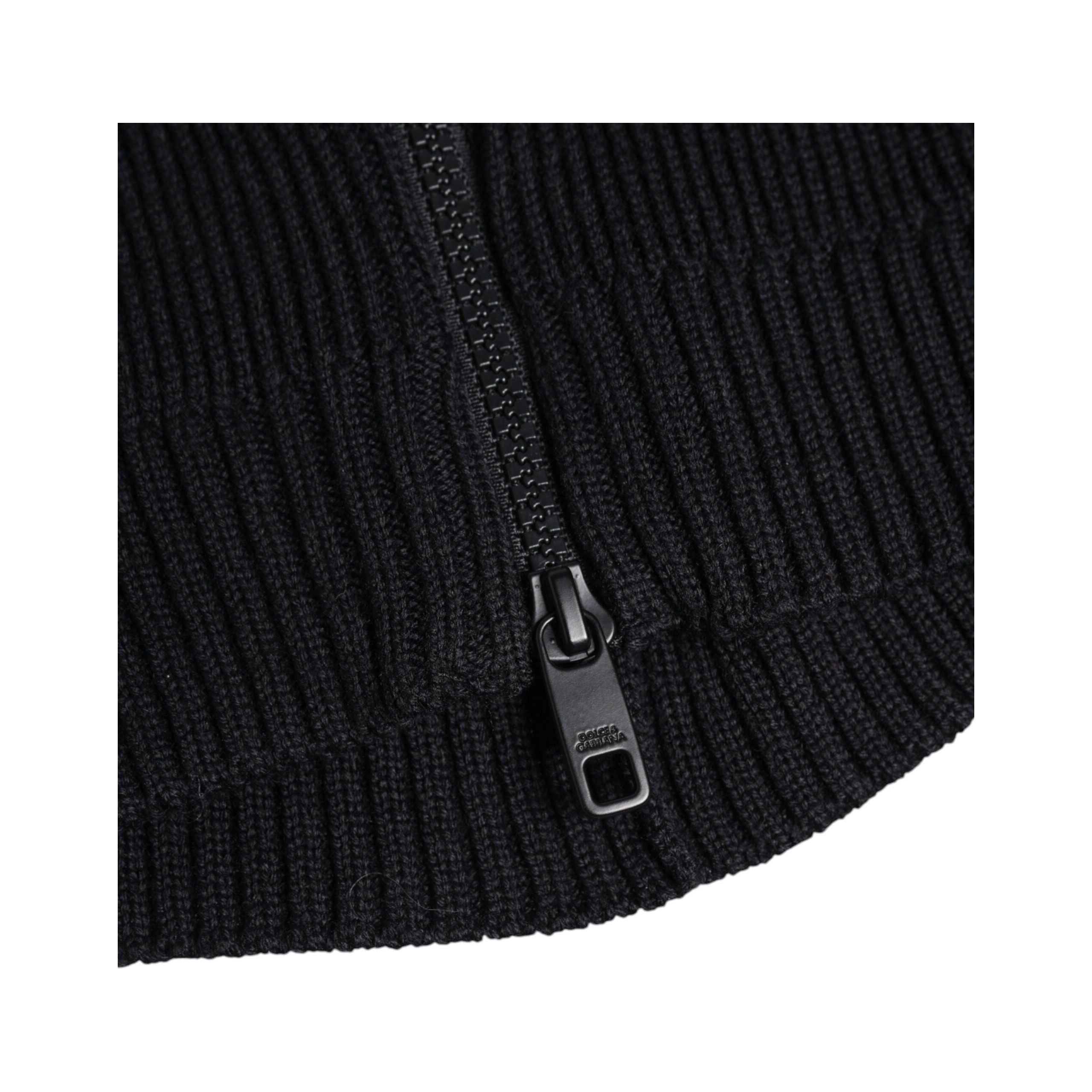Dolce & Gabbana Black Wool Whole Head Wrap Balaclava Hat