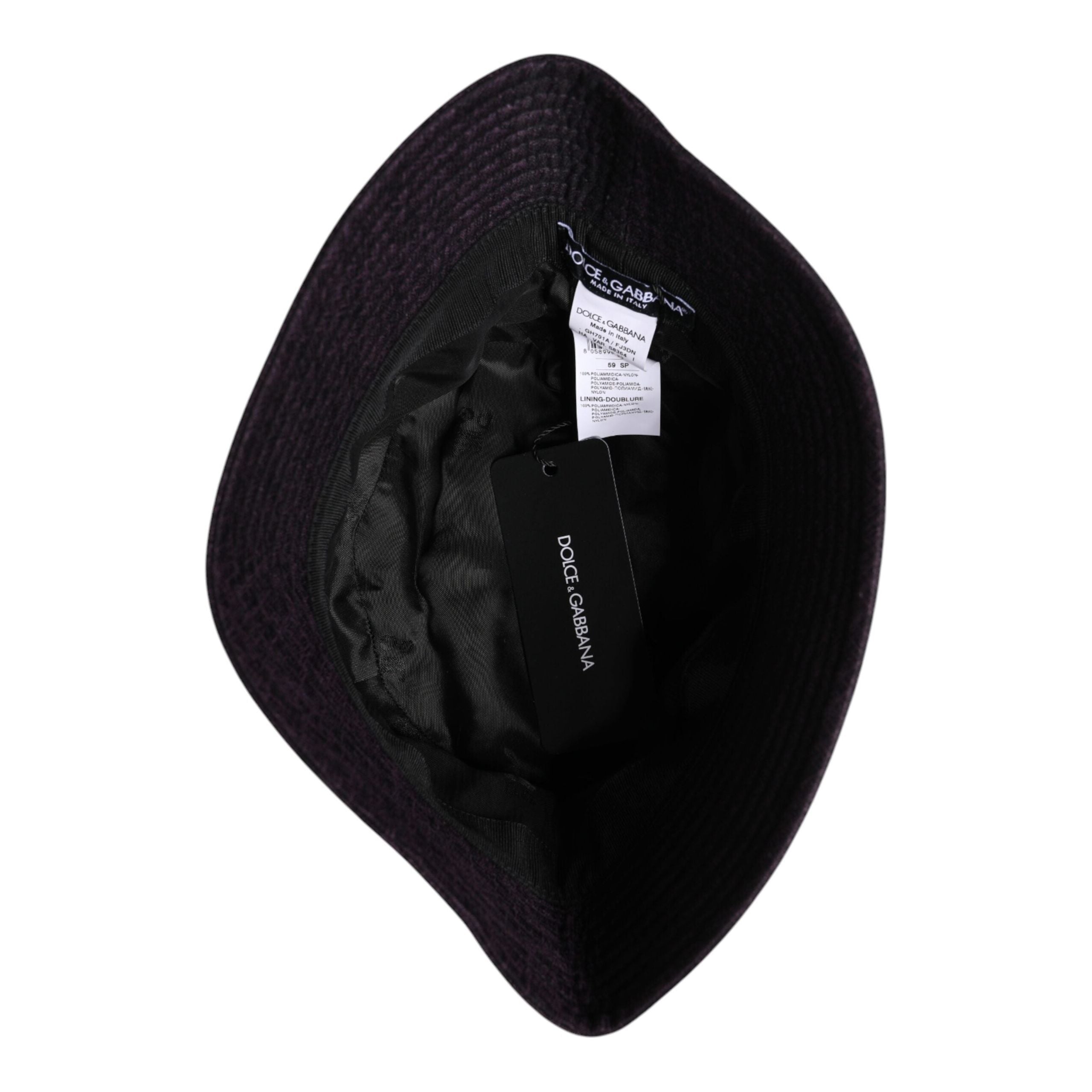Dolce & Gabbana Black Wide Brim Nylon Bucket Hat
