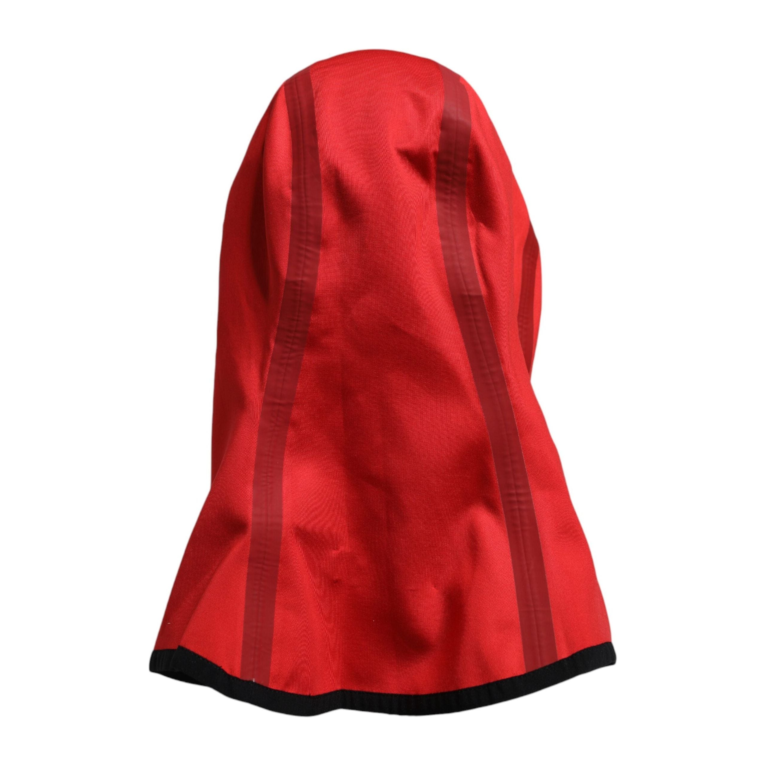 Dolce & Gabbana Red Wool Wide Brim Balaclava Hat