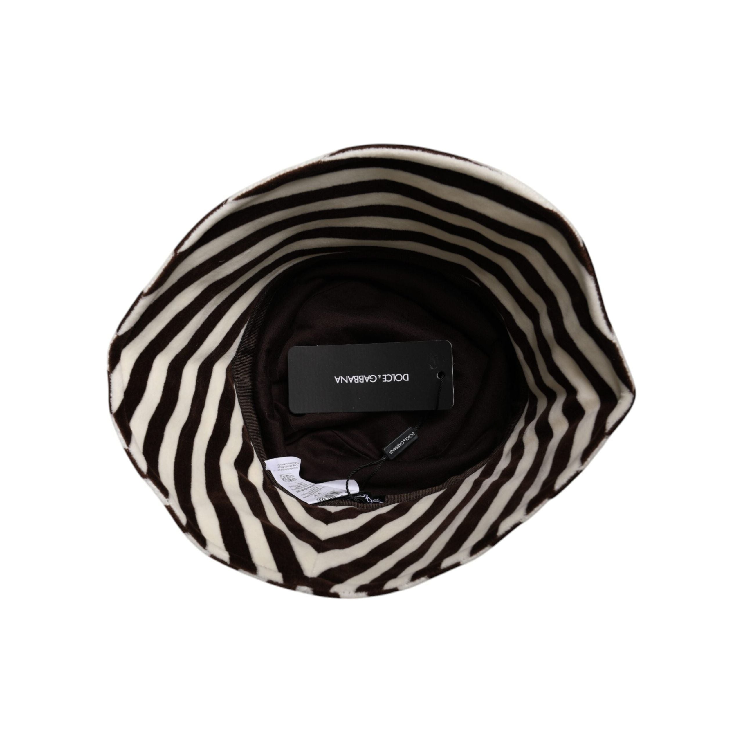 Dolce & Gabbana Black White Stripes Cotton Bucket Cap