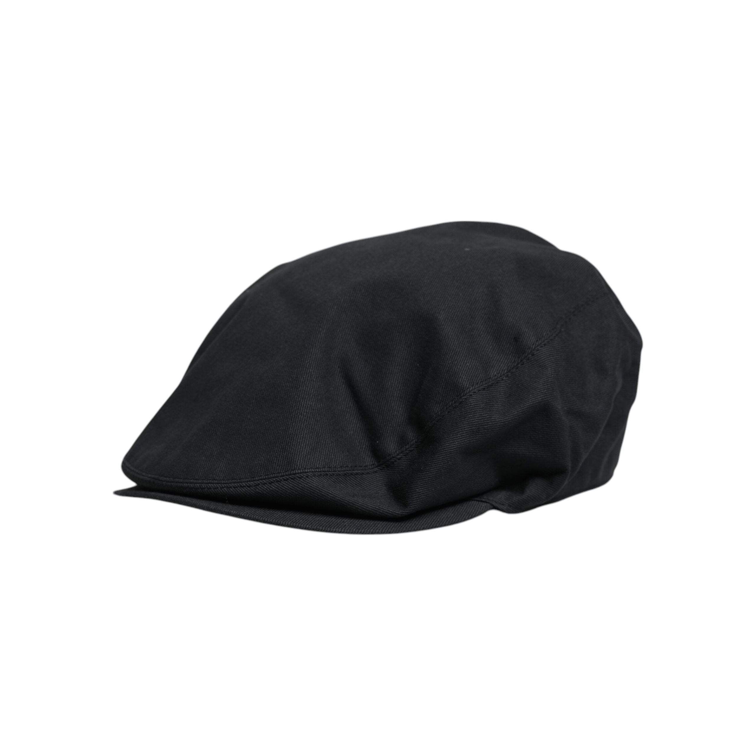 Dolce & Gabbana Black Cotton Newsboy Capello Cabbie Hat