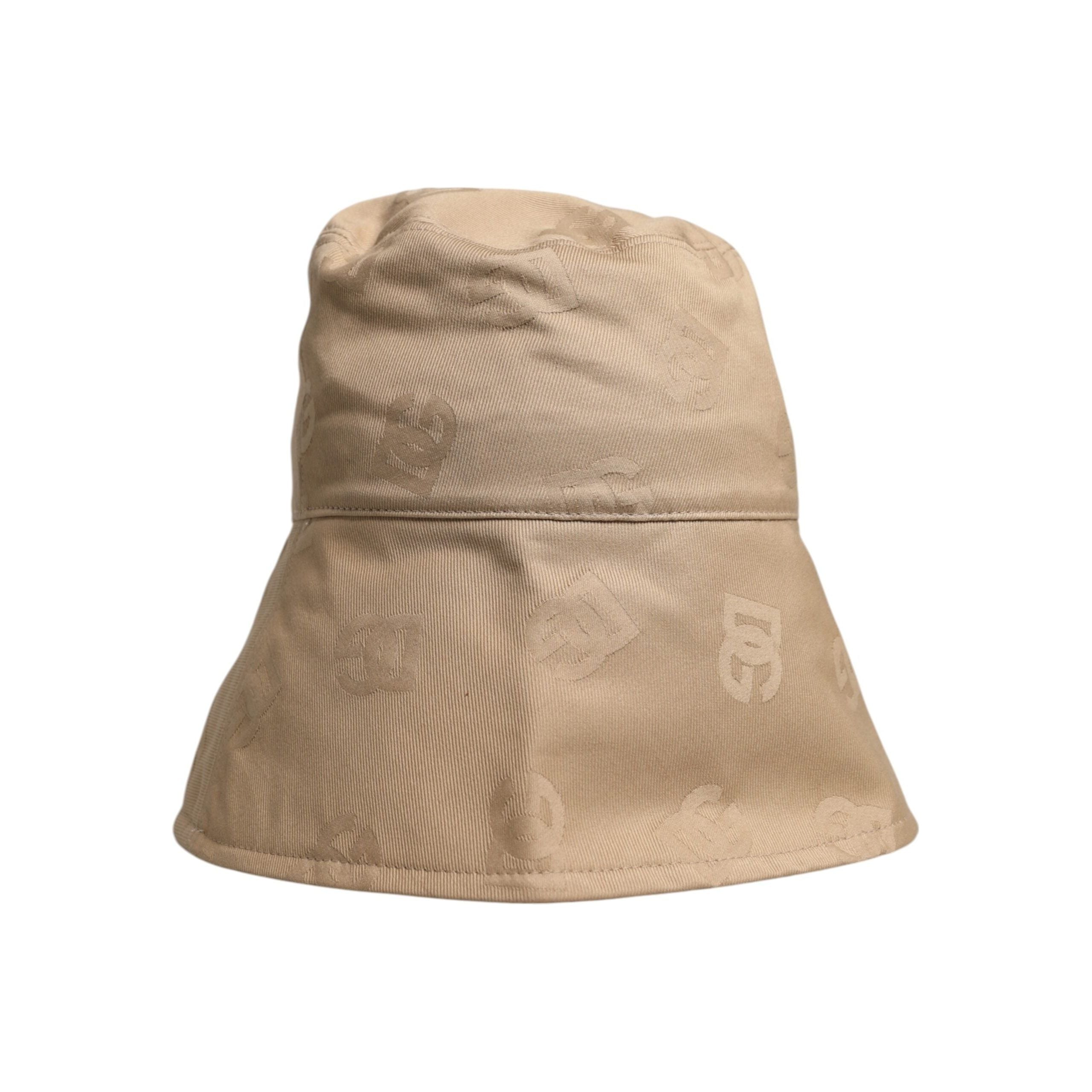 Dolce & Gabbana Beige Cotton Logo Monogram Bucket Cap